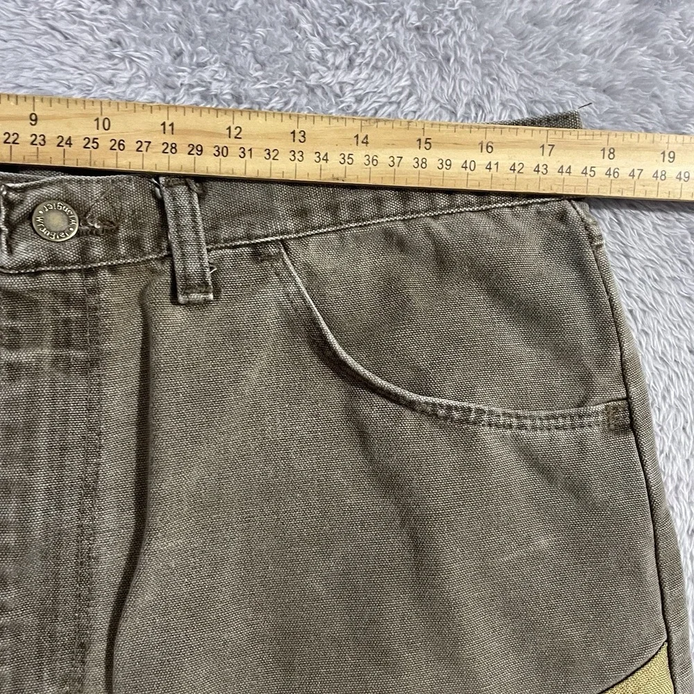Wrangler Rugged Wear Pants Mens Size 35x28 Brush‎ Briar Brown Canvas Durable